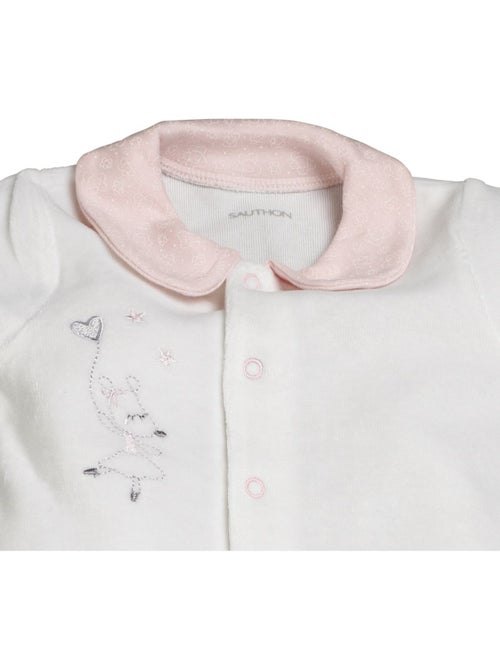 Pyjama bébé à manches longues en velours - SAUTHON - Kiabi