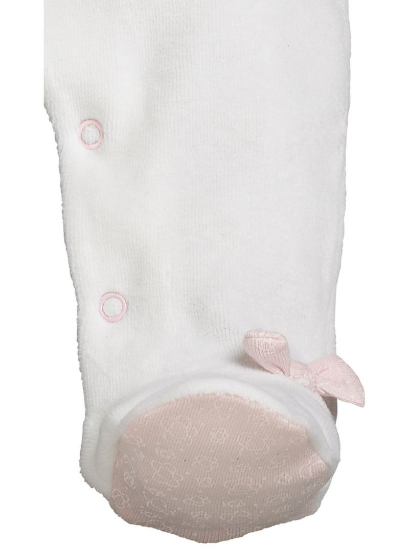 Pyjama bébé à manches longues en velours - SAUTHON Blanc - Kiabi