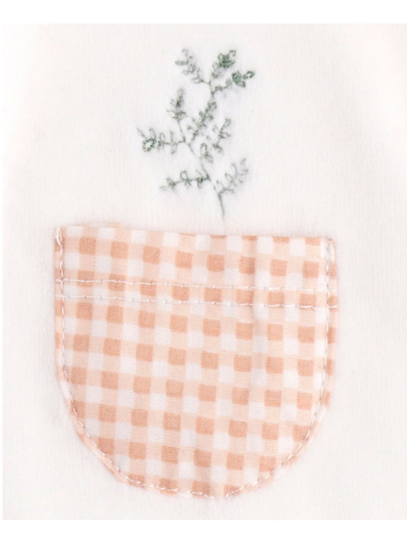 Pyjama bébé à manches longues en velours - SAUTHON Blanc - Kiabi
