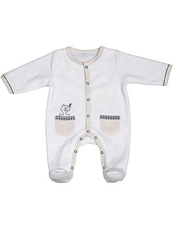 Pyjama bébé à manches longues en velours - SAUTHON