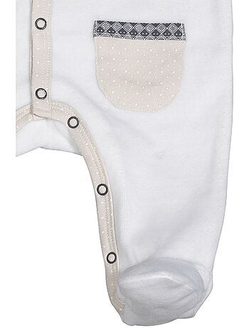 Pyjama bébé à manches longues en velours - SAUTHON