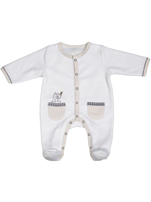 Pyjama bébé à manches longues en velours - SAUTHON - Kiabi