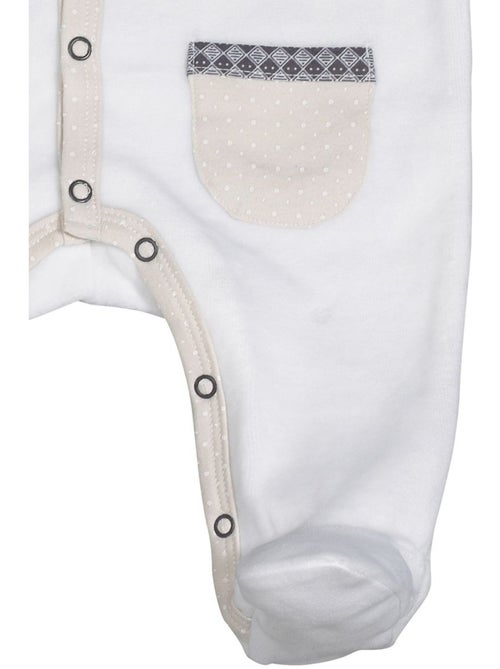 Pyjama bébé à manches longues en velours - SAUTHON - Kiabi