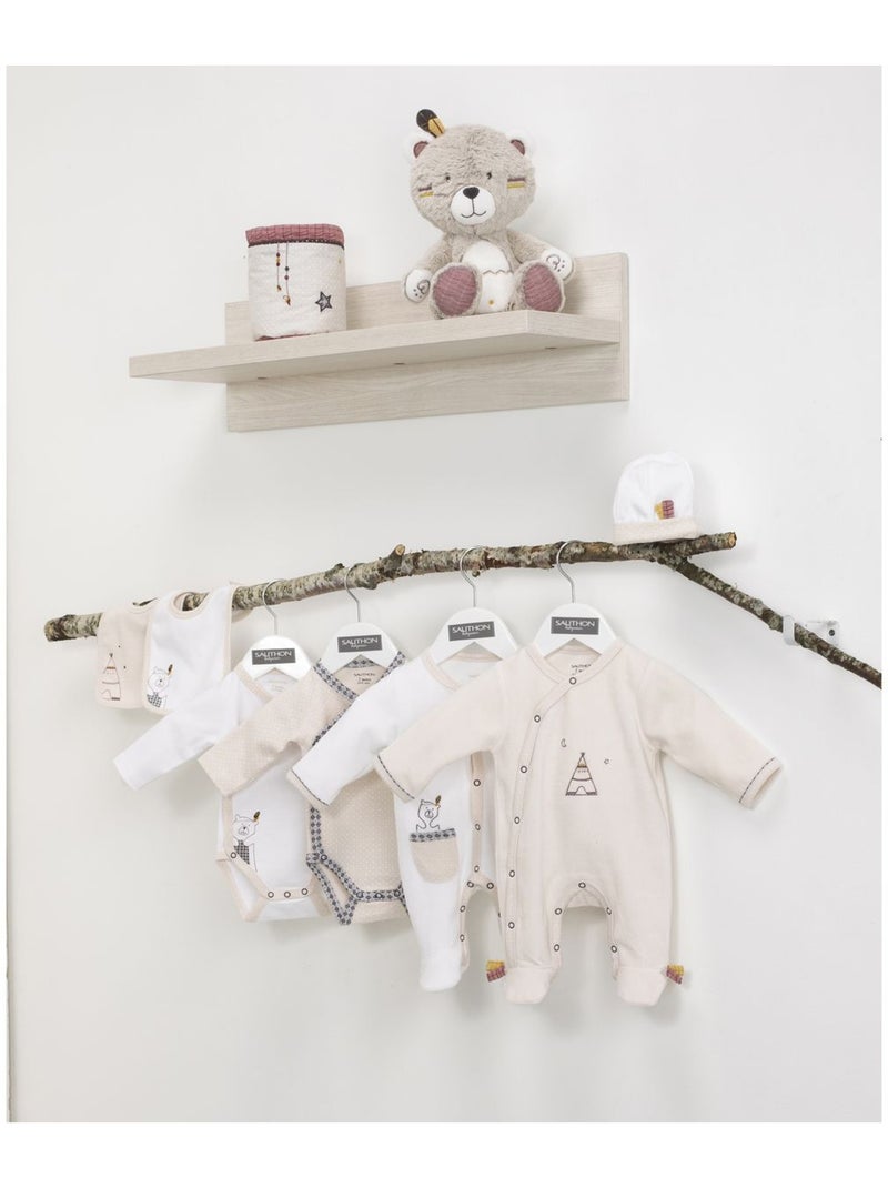 Pyjama bébé à manches longues en velours - SAUTHON Blanc - Kiabi