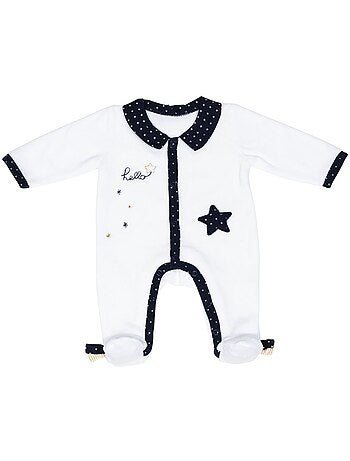 Pyjama bébé à manches longues en velours - SAUTHON