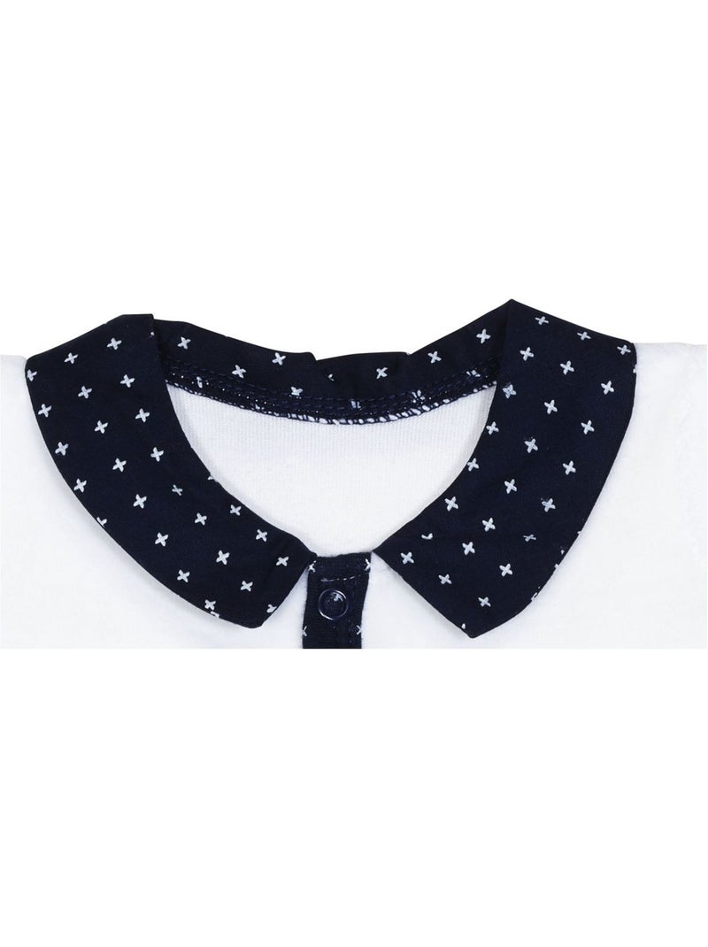 Pyjama bébé à manches longues en velours - SAUTHON Blanc - Kiabi