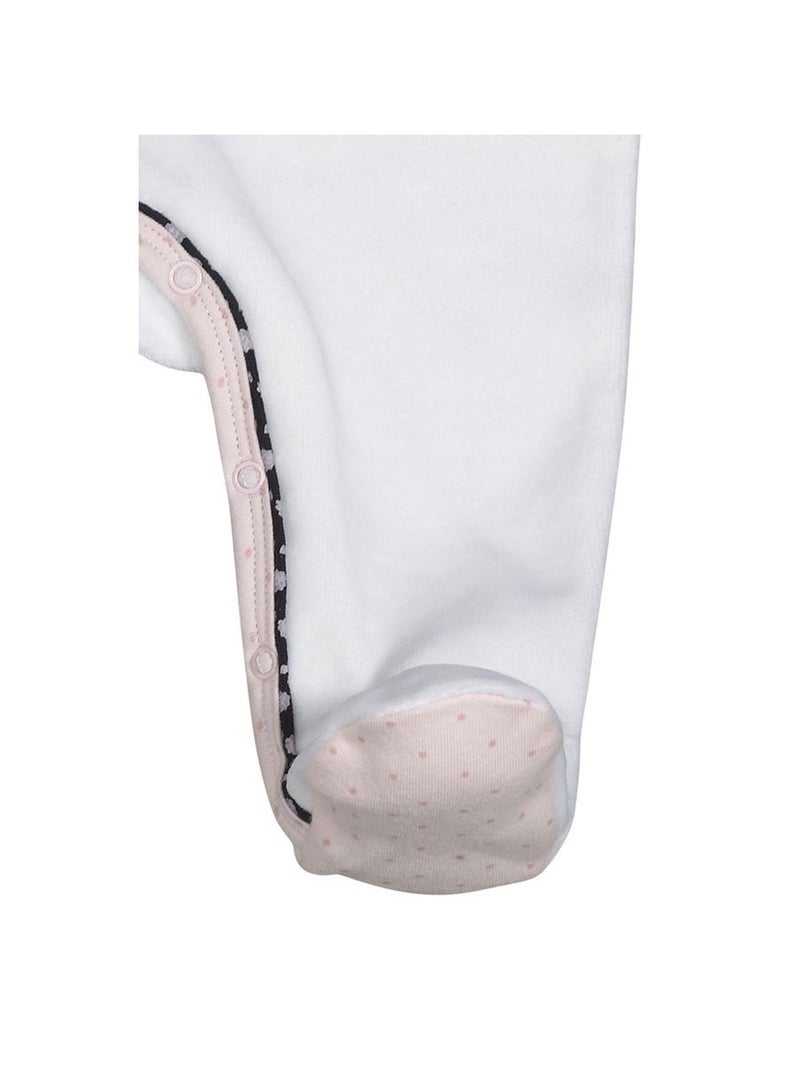 Pyjama bébé à manches longues en velours - SAUTHON Blanc - Kiabi