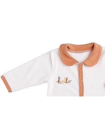 Pyjama bébé à manches longues en velours - SAUTHON