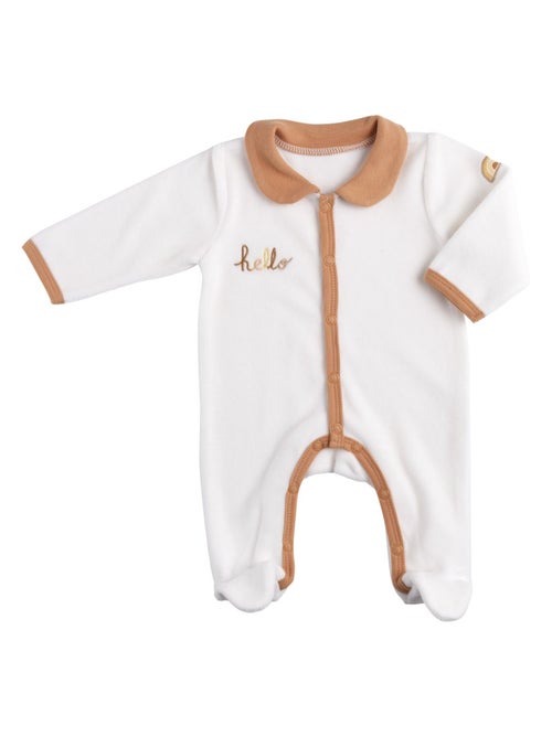 Pyjama bébé à manches longues en velours - SAUTHON - Kiabi