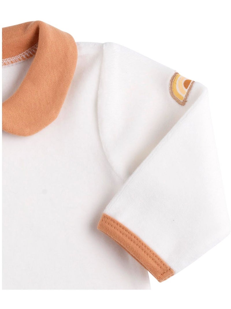 Pyjama bébé à manches longues en velours - SAUTHON Blanc - Kiabi
