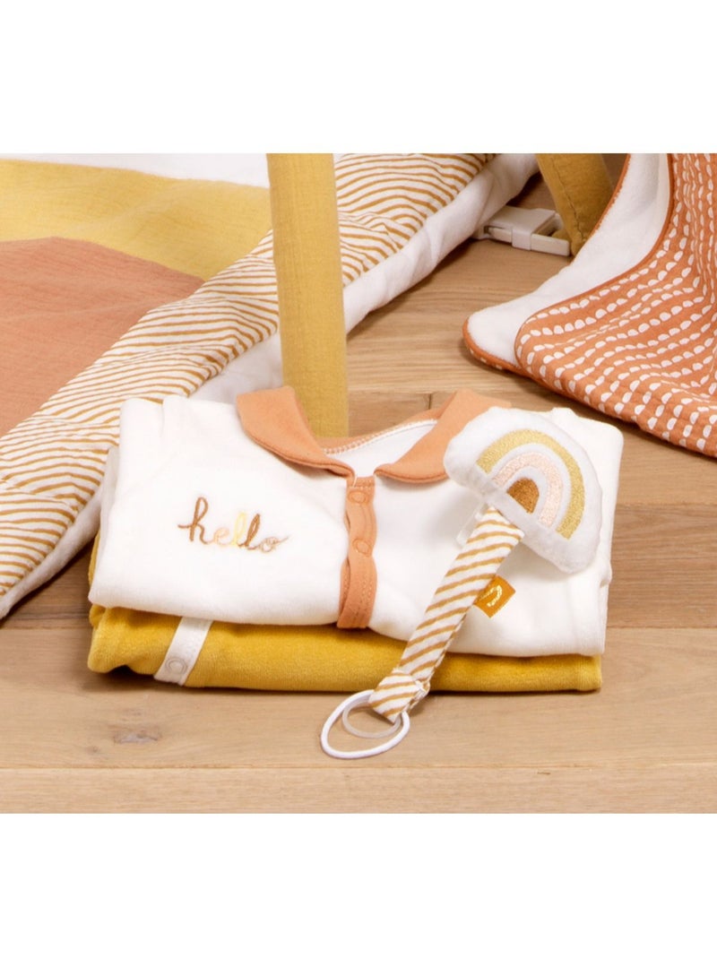 Pyjama bébé à manches longues en velours - SAUTHON Blanc - Kiabi