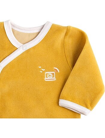 Pyjama bébé à manches longues en velours - SAUTHON
