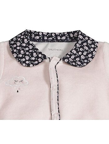 Pyjama bébé à manches longues en velours - SAUTHON