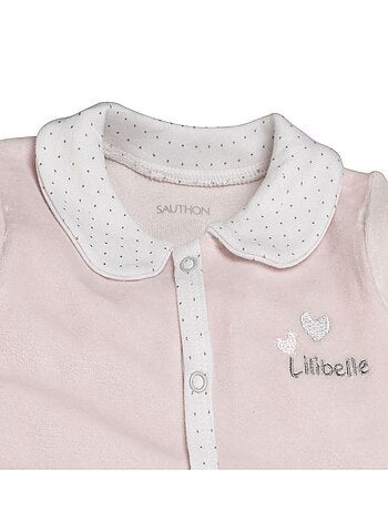 Pyjama bébé à manches longues en velours - SAUTHON