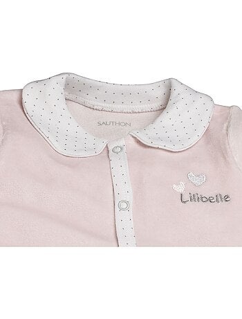Pyjama bébé à manches longues en velours - SAUTHON