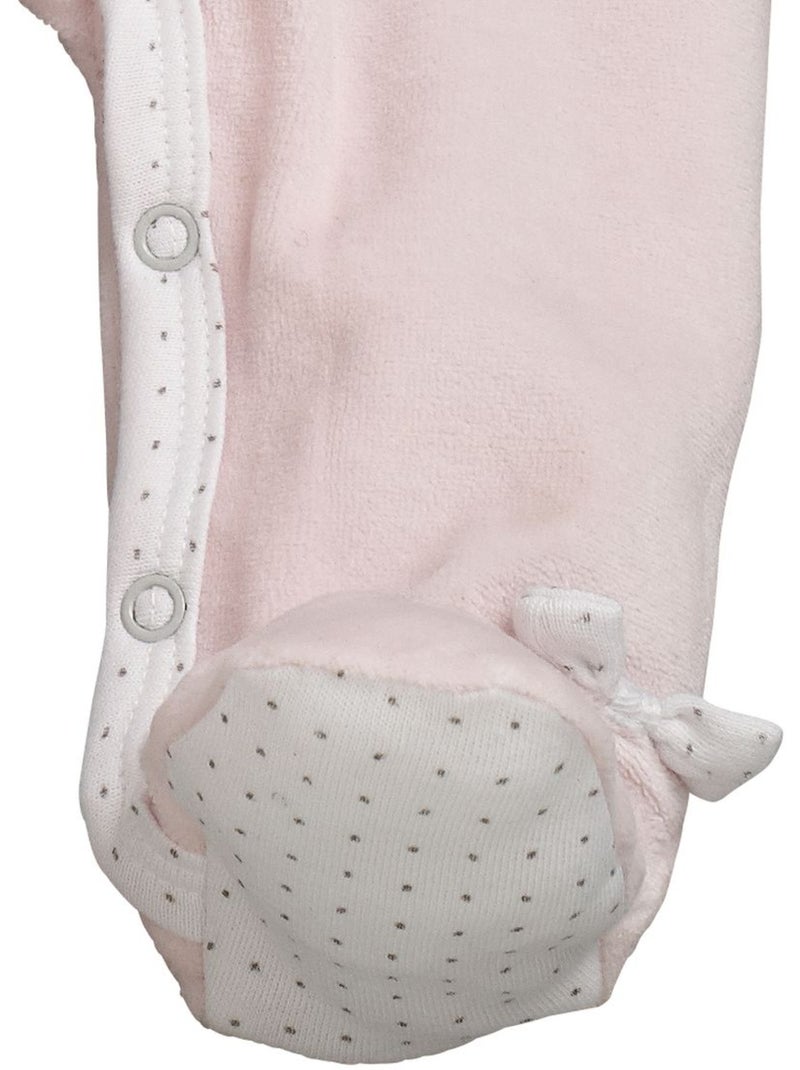Pyjama bébé à manches longues en velours - SAUTHON Rose - Kiabi