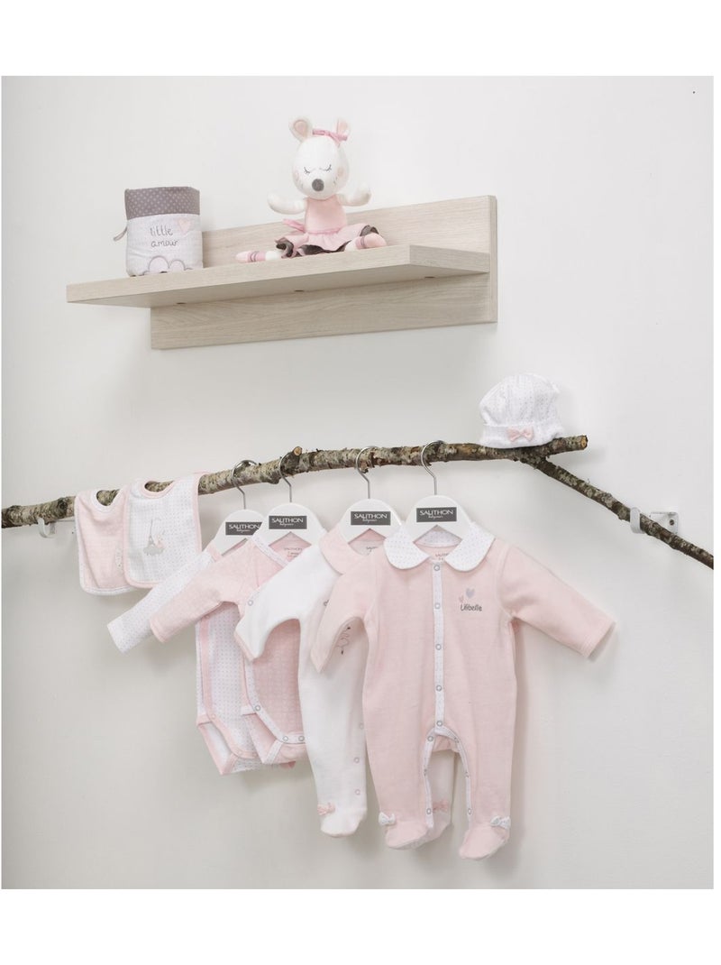 Pyjama bébé à manches longues en velours - SAUTHON Rose - Kiabi