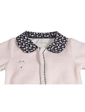 Pyjama bébé à manches longues en velours - SAUTHON