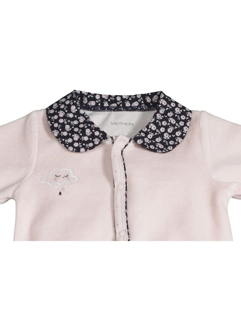 Pyjama bébé à manches longues en velours - SAUTHON Rose - Kiabi