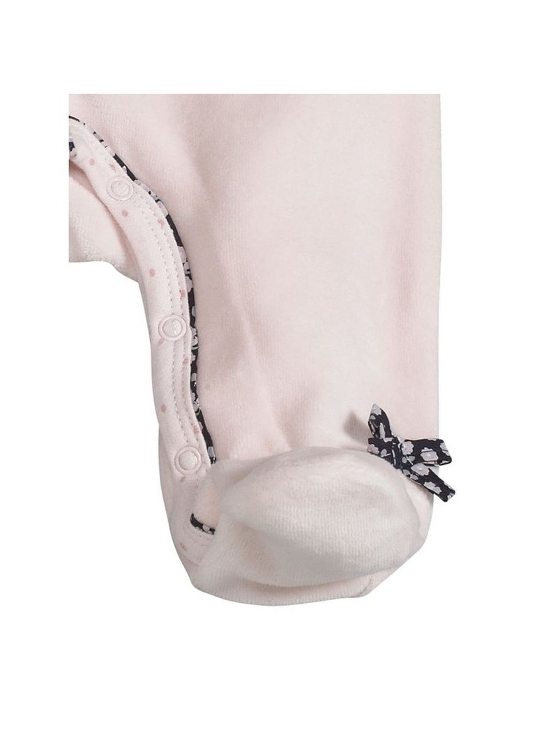 Pyjama bébé à manches longues en velours - SAUTHON Rose - Kiabi