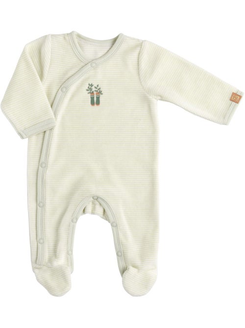 Pyjama bébé à manches longues en velours - SAUTHON - Kiabi