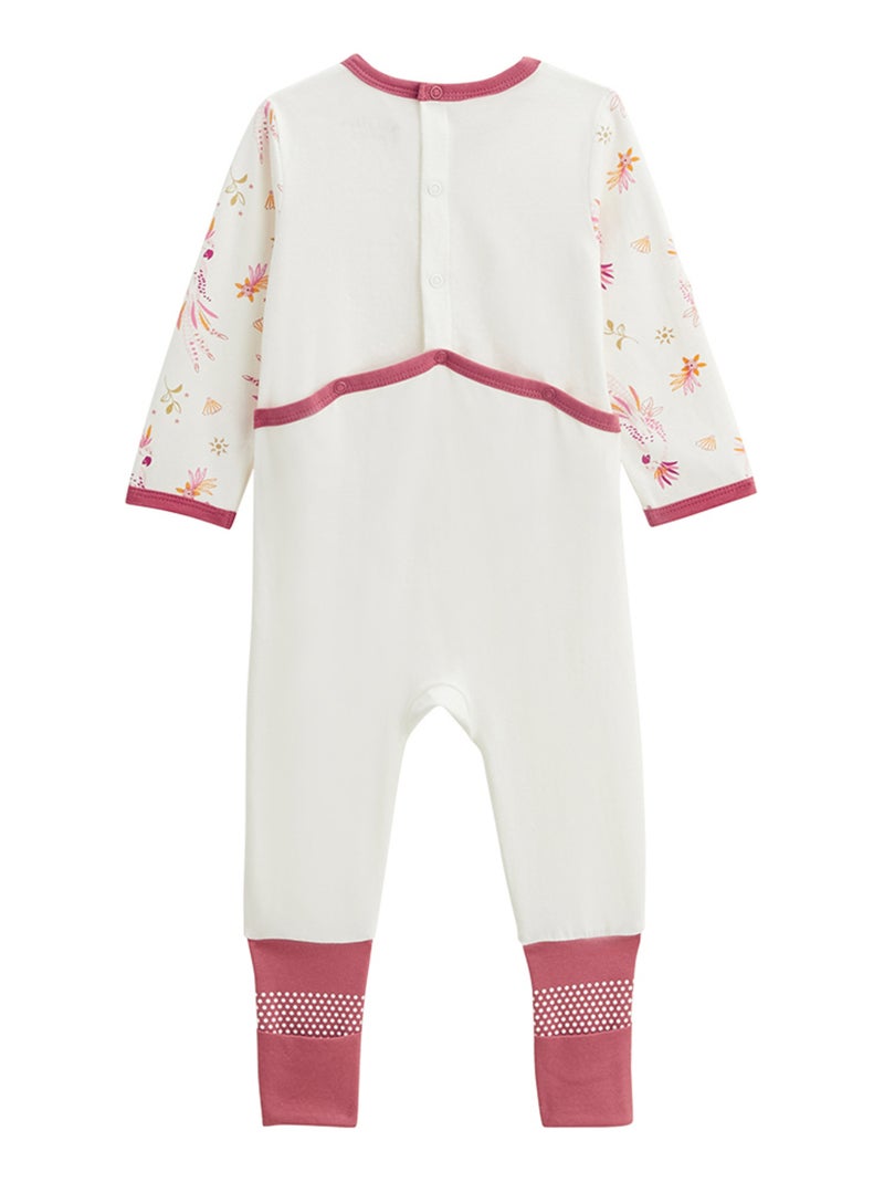 Pyjama bébé à pieds retroussables Fiesta Rose foncé - Kiabi