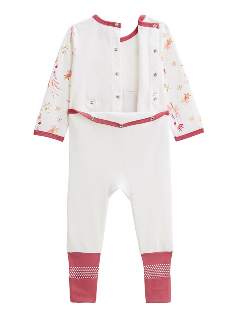 Pyjama bébé à pieds retroussables Fiesta Rose foncé - Kiabi