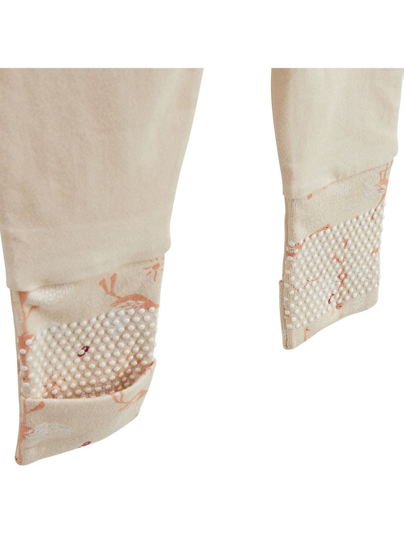 Pyjama bébé à pieds retroussables Poésie d'été Beige clair - Kiabi
