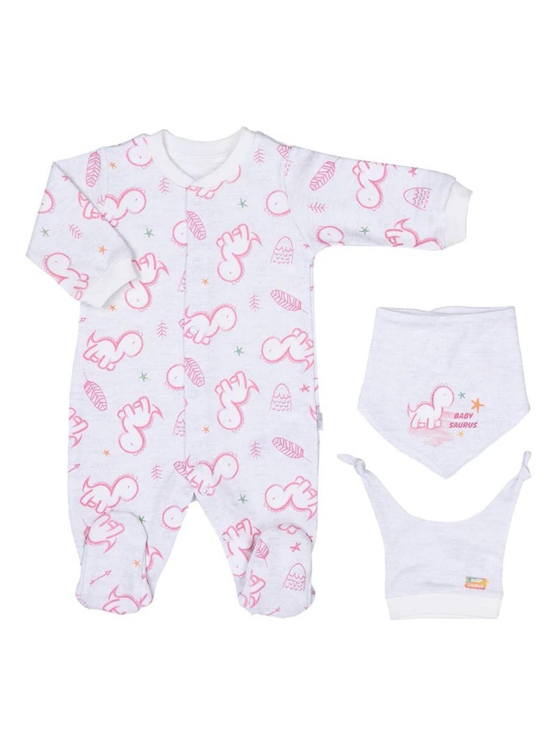 Pyjama bébé avec bandana et bonnet , BABYSAURUS Kitikate Rose - Kiabi