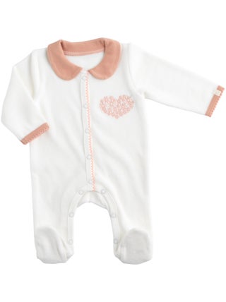 Pyjama bébé avec col en velours -