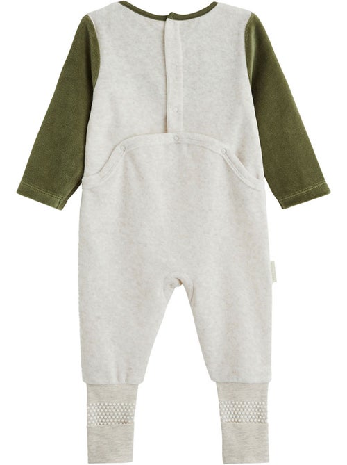 Pyjama bébé avec pieds retroussables en velours pistache - Kiabi Pyjama bébé avec pieds retroussables en velours pistache - Kiabi