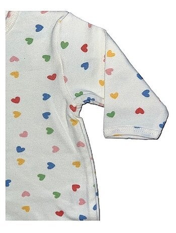 Pyjama bébé coton "COEURS ARC EN CIEL" Les Chatounets