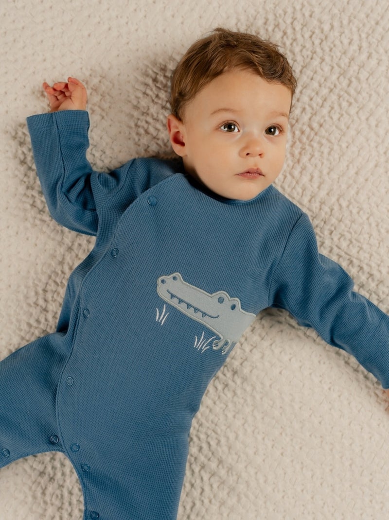 Pyjama bébé, Coton Gaufré Noukie's Bleu - Kiabi