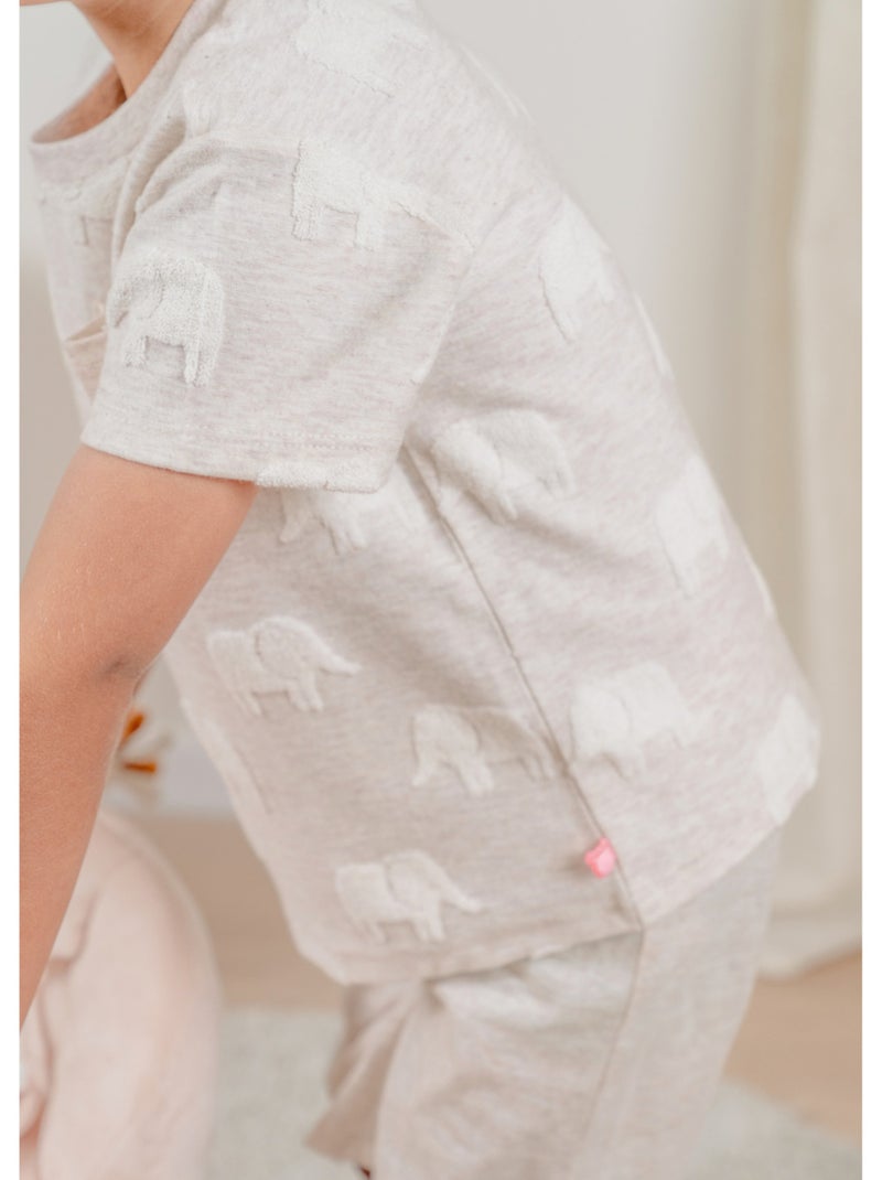 Pyjama bébé, coton jacquard Noukie's Beige - Kiabi