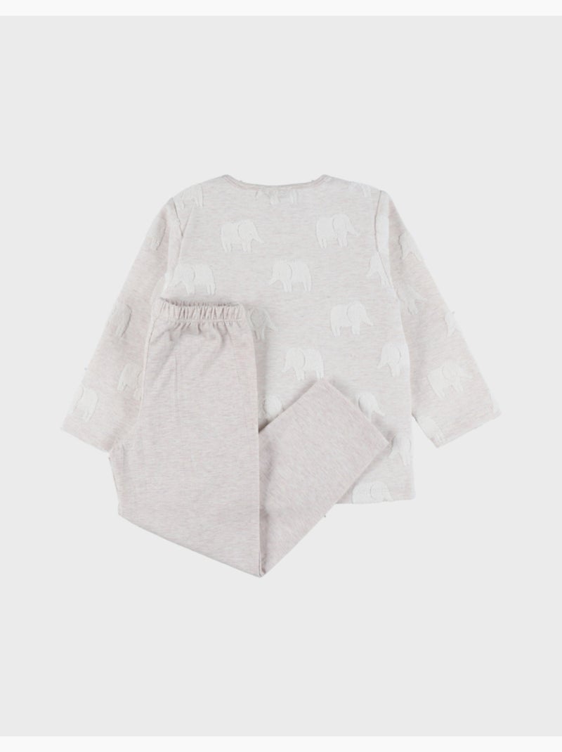 Pyjama bébé, coton jacquard Noukie's Beige - Kiabi