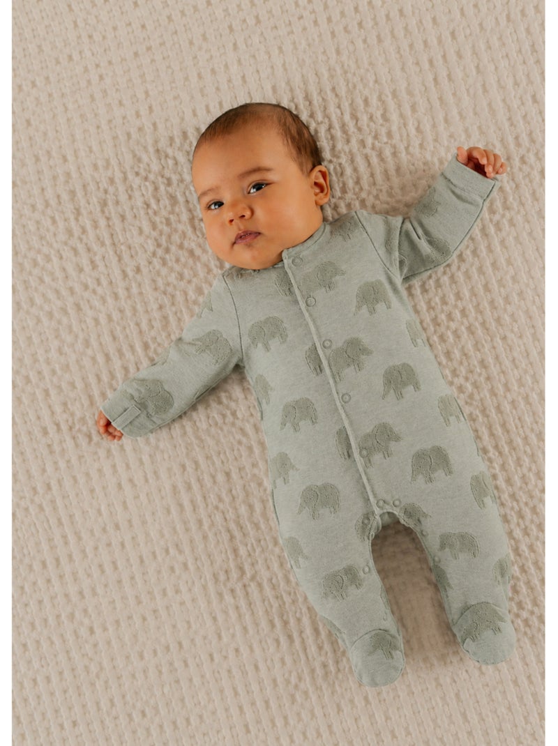 Pyjama bébé, coton jacquard Noukie's Vert - Kiabi