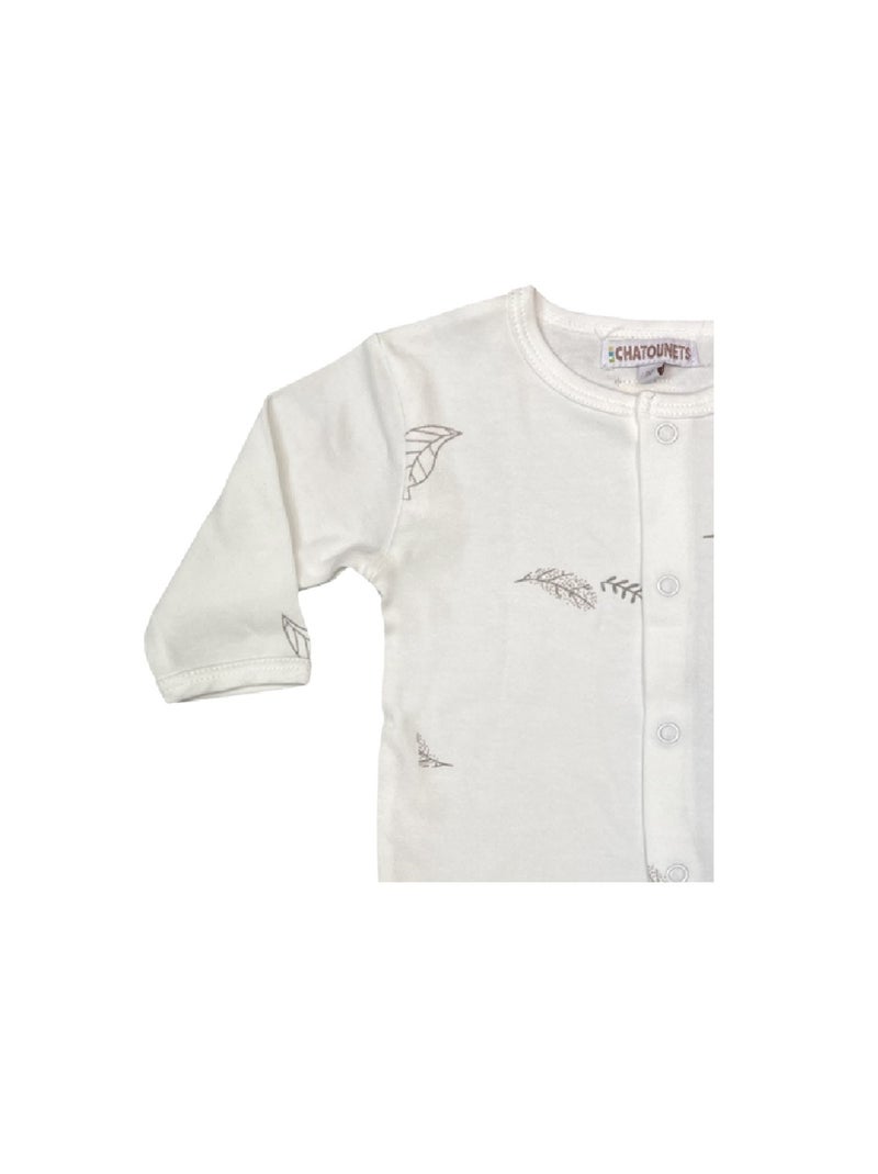 Pyjama bébé Coton Plumes Les Chatounets Blanc - Kiabi
