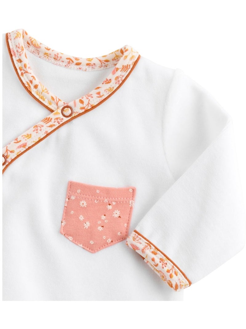 Pyjama bébé en coton - SAUTHON Blanc Orange - Kiabi