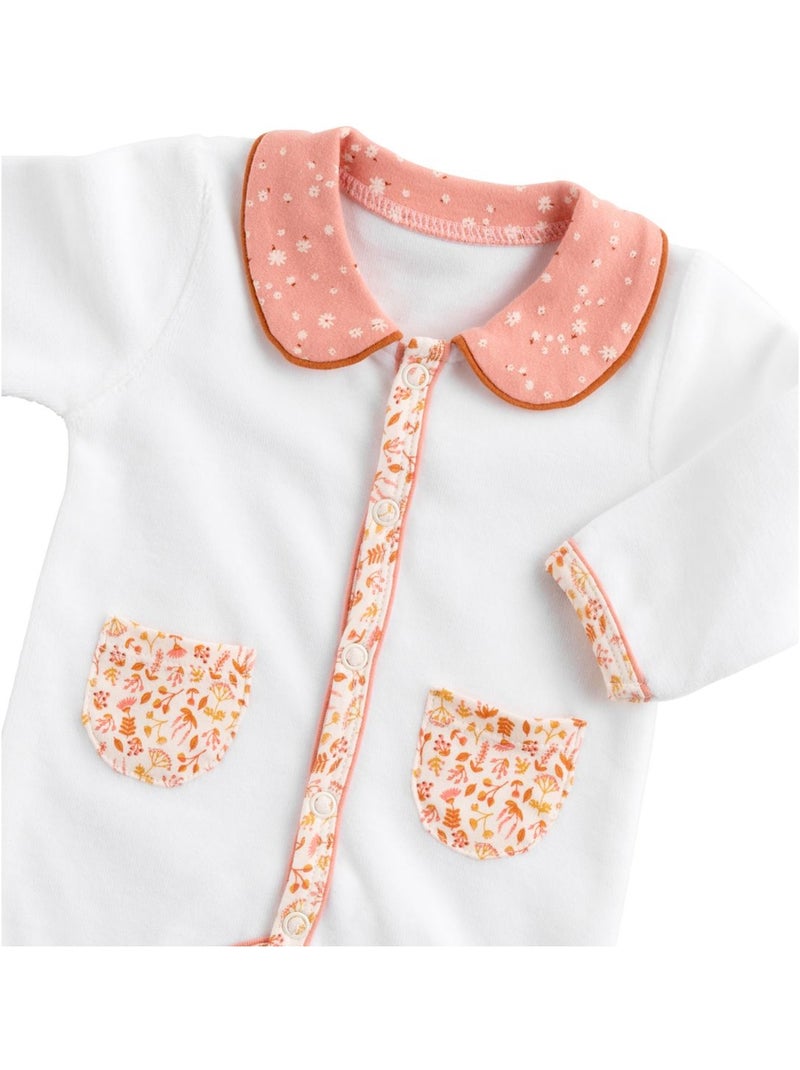 Pyjama bébé en coton - SAUTHON Blanc Rose - Kiabi