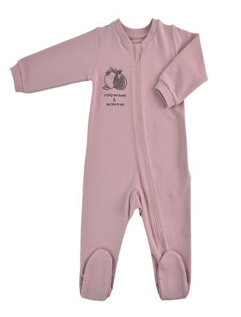 Pyjama Bébé En Coton Bio À Zip - Uni - Kiabi