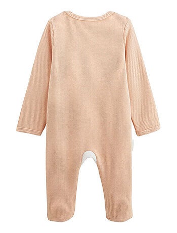 Pyjama bébé en nid d'abeille ouverture pont Miss Plume