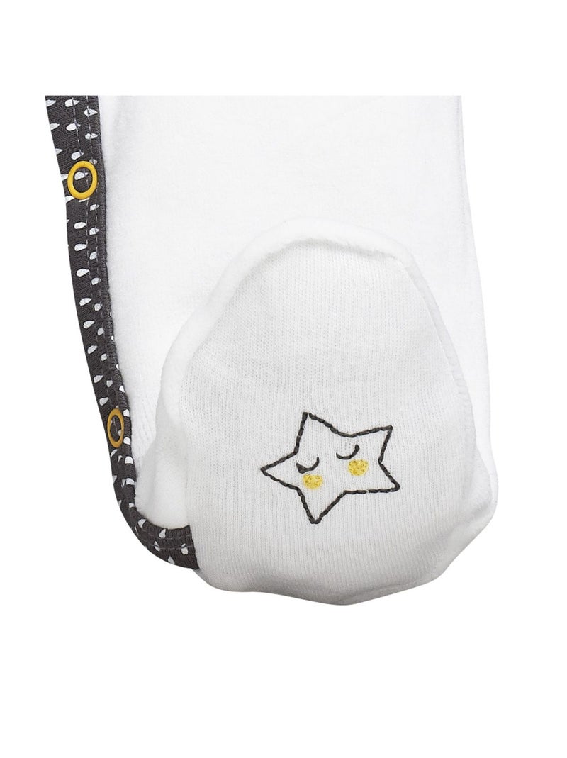 Pyjama bébé en velours - SAUTHON Blanc Gris - Kiabi