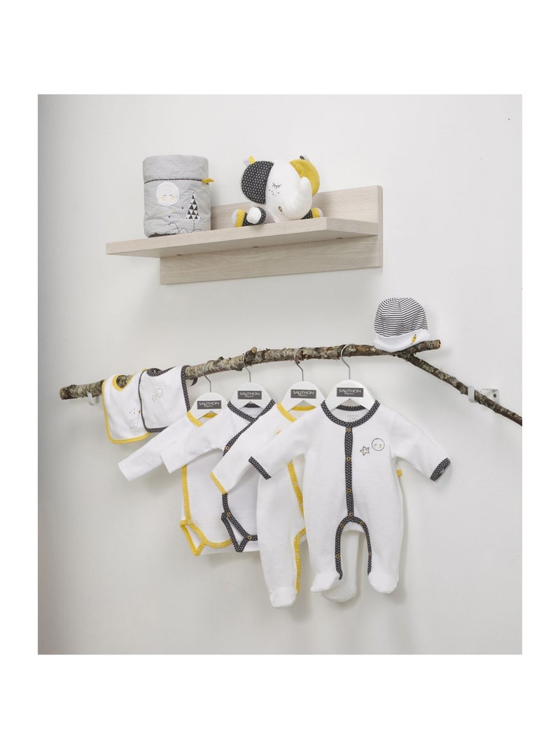 Pyjama bébé en velours - SAUTHON Blanc Jaune - Kiabi