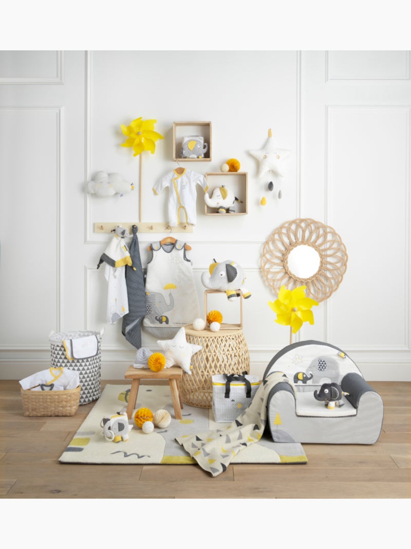 Pyjama bébé en velours - SAUTHON Blanc Jaune - Kiabi