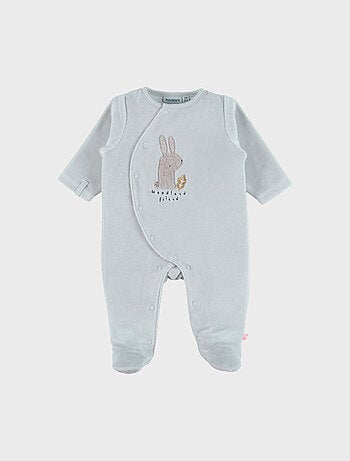 Pyjama bébé en velours à broderie lapin Noukie's