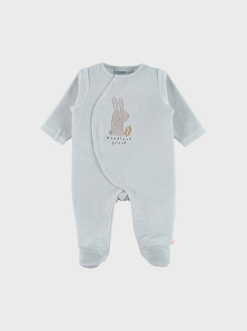 Pyjama bébé en velours à broderie lapin Noukie's - Kiabi