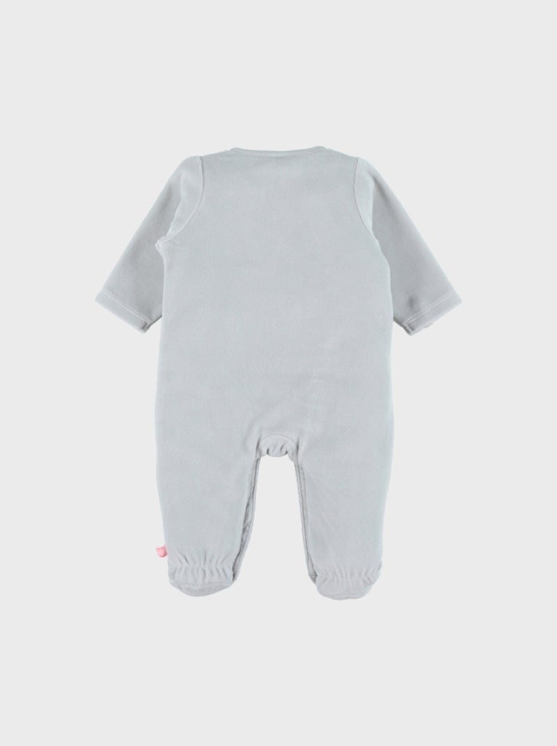 Pyjama bébé en velours à broderie lapin Noukie's Bleu turquoise - Kiabi