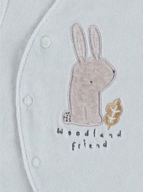Pyjama bébé en velours à broderie lapin Noukie's - Kiabi