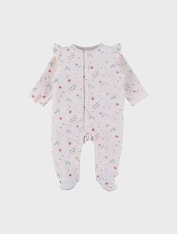 Pyjama bébé en velours à fleurs et à volants Noukie's