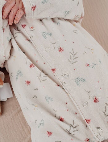 Pyjama bébé en velours à fleurs et à volants Noukie's
